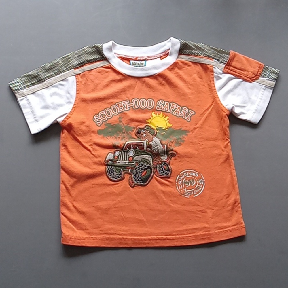 Vintage Scooby-Doo Wear Boys Orange & Khaki Green Safari T-Shirt & Short… - Picture 2 of 11